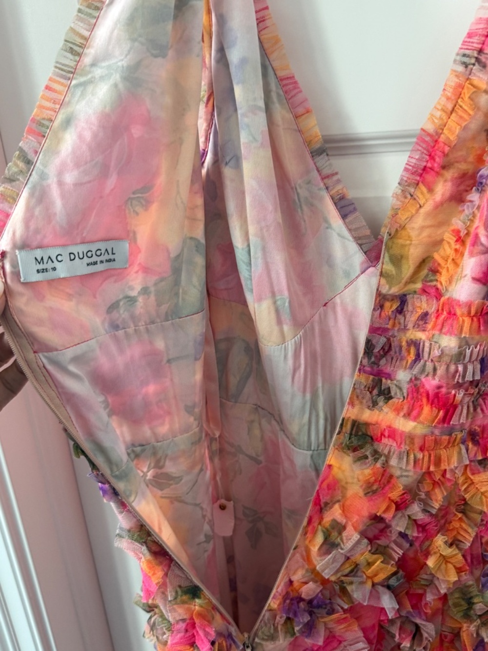 Macduggal floral v neck maxi dress 10 - Picture 7 of 8
